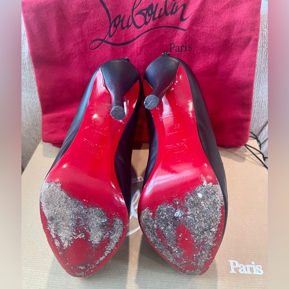 CHRISTIAN LOUBOUTIN- CALFSKIN VEAU VELOURS ATTROUPA 120 BOOTIES - Picture 4 of 9